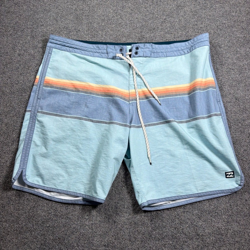 Billabong Recycler 73 Spinner Lo Tide Board Shorts Mens 40 Blue Striped
